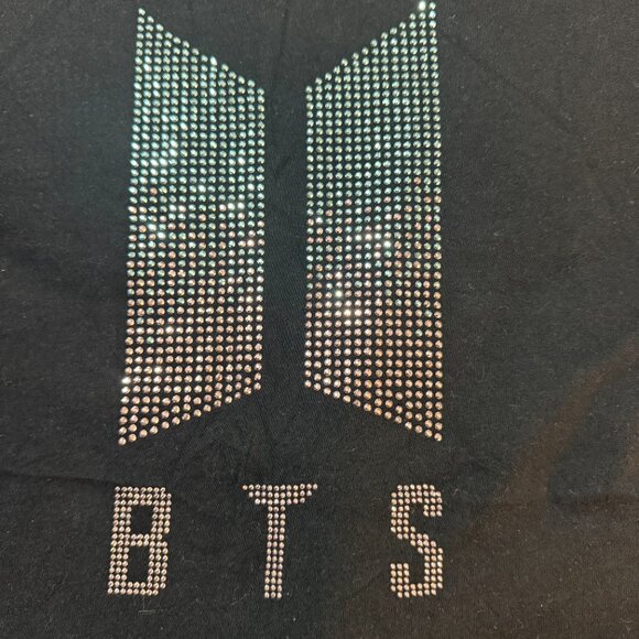 BTS Army K-pop sparkly rhinestones Next Level Apparel tee size large runs small - Picture 7 of 11
